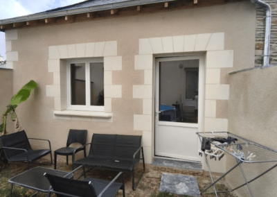 Application d&rsquo;un mortier et d&rsquo;un enduit